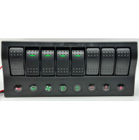 Rocker Switch Panel - 8 Switch - SPST/ ON-OFF - PN-AP8S/P - ASM